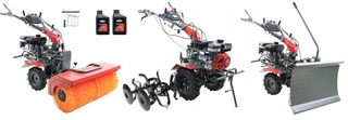 Rotavátor 7 HP WM1000N-6 + snehový pluh + zametacia snehová fréza